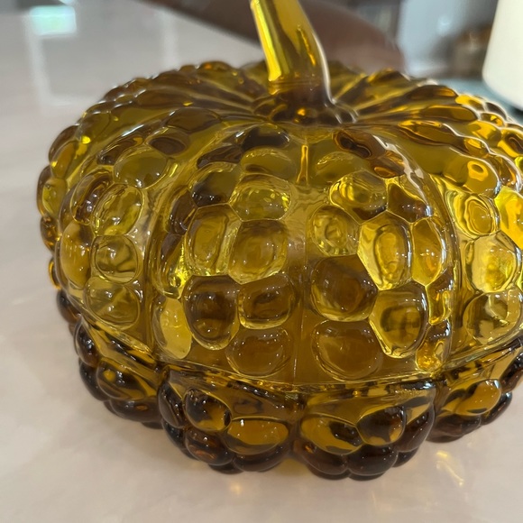 Cracker Barrel Amber glass 2 piece candy dish - Picture 3 of 13